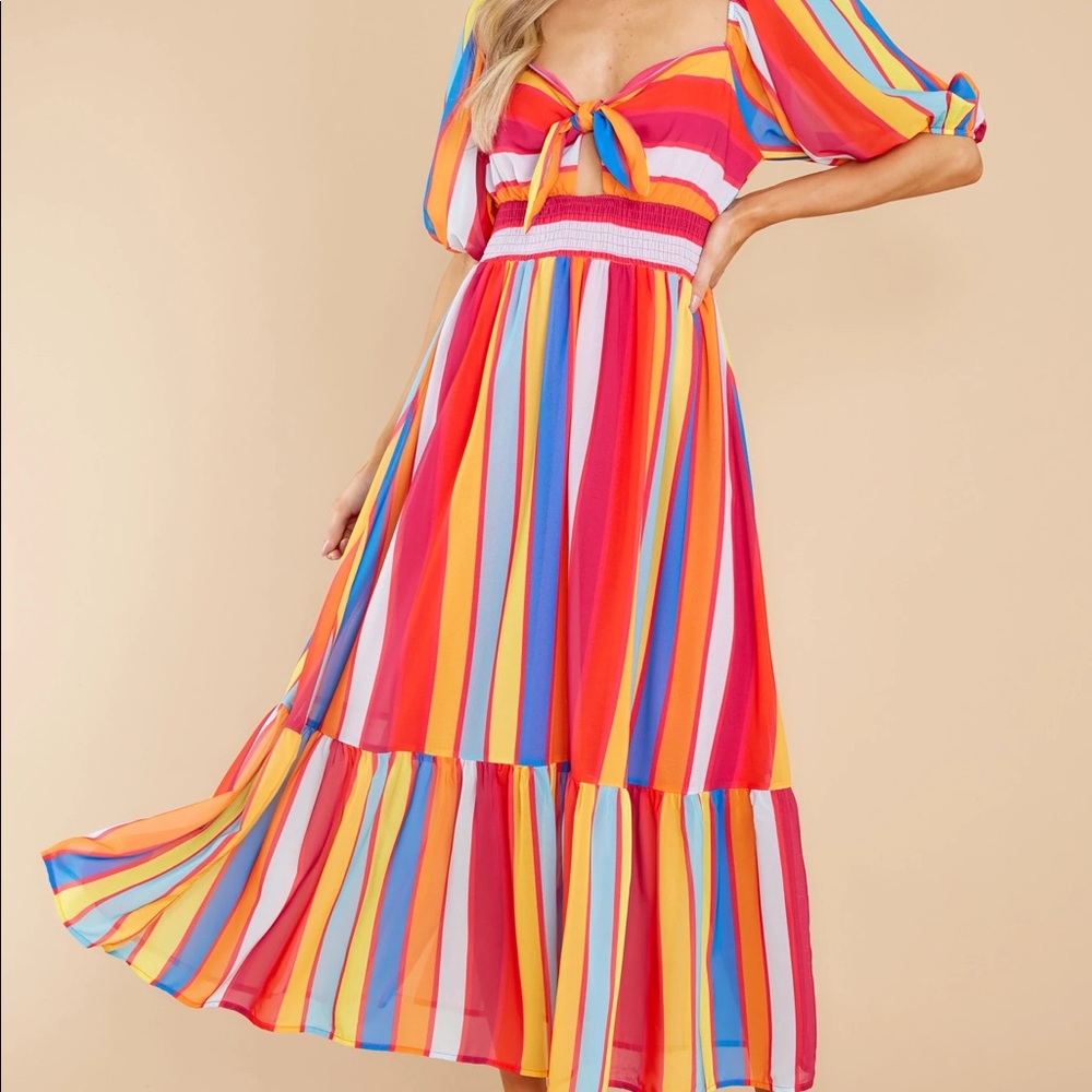 Bring Her To Life Rainbow Print Maxi Dress